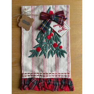 New Mud Pie Christmas Joy Tree Applique Towel Holiday Kitchen